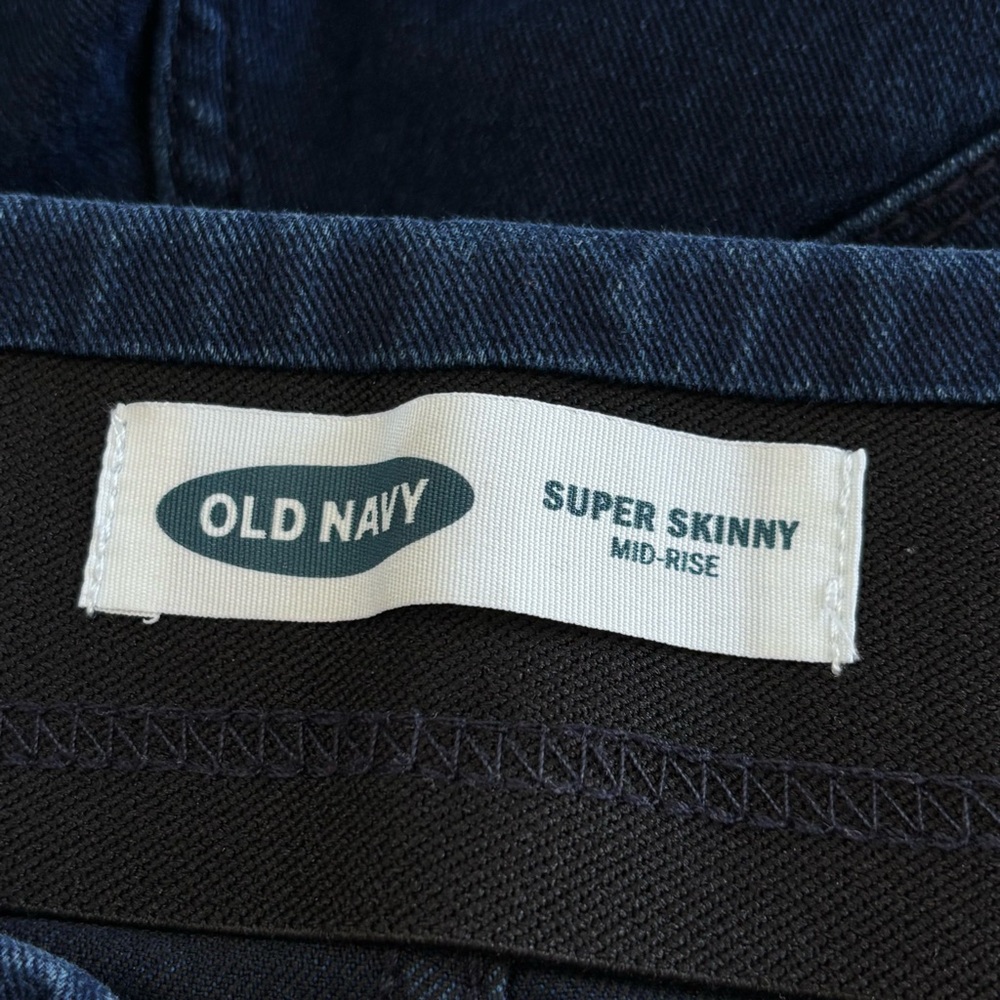 Old Navy Super Skinny Mid-Rise Jeggings Women’s Size 8 Dark Wash Pull-On - Picture 7 of 9